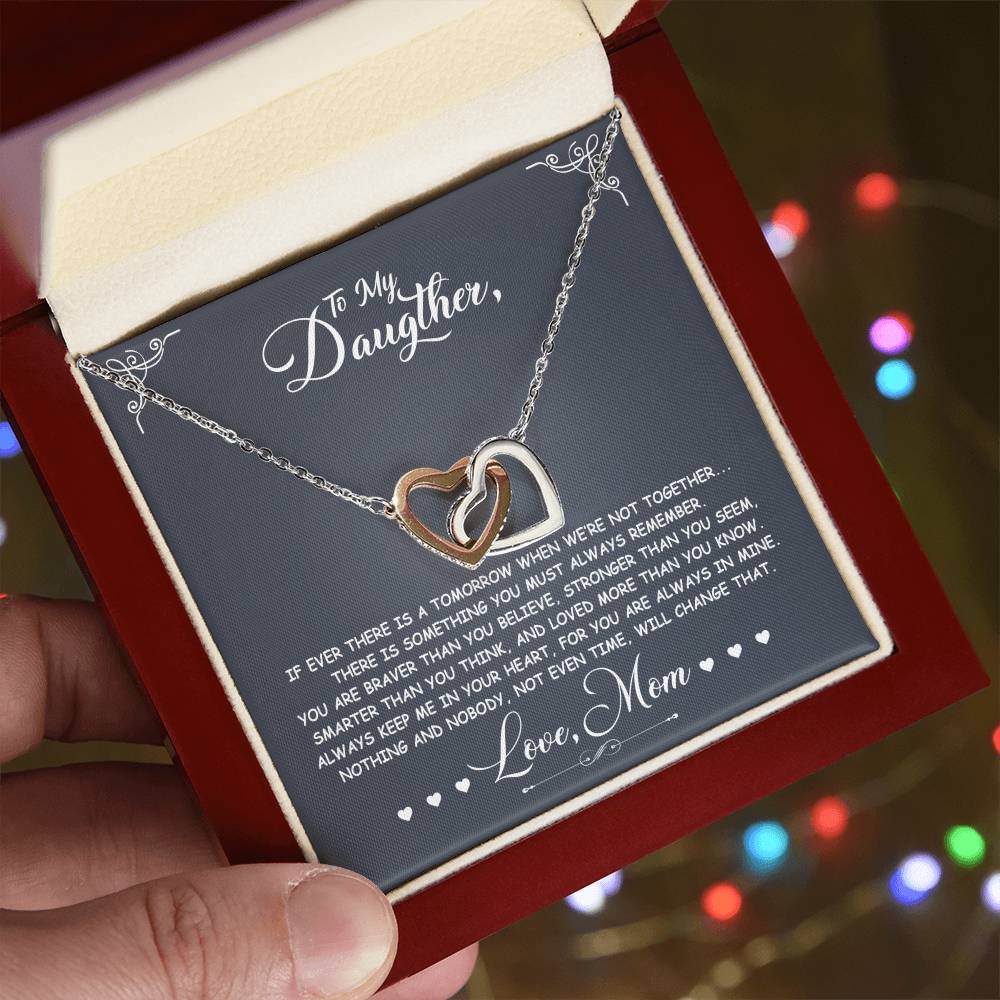 If Ever There Is A Tomorrow - Love Mom - Double Hearts Interlocking Hearts Necklace