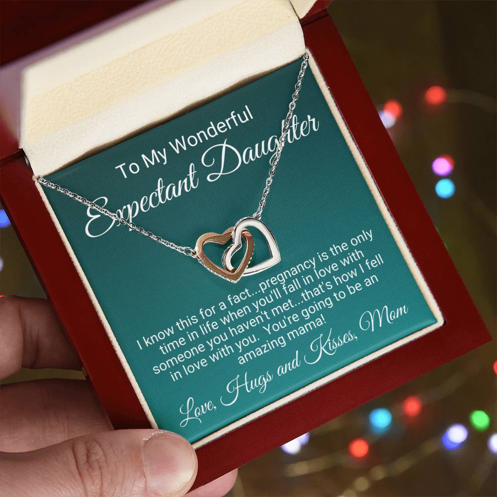 Expectant Daughter Interlocking Hearts Necklace