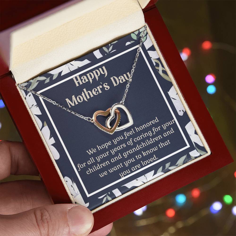 Interlocking Hearts Mother'S Day Gift For Grandma Interlocking Hearts Necklace