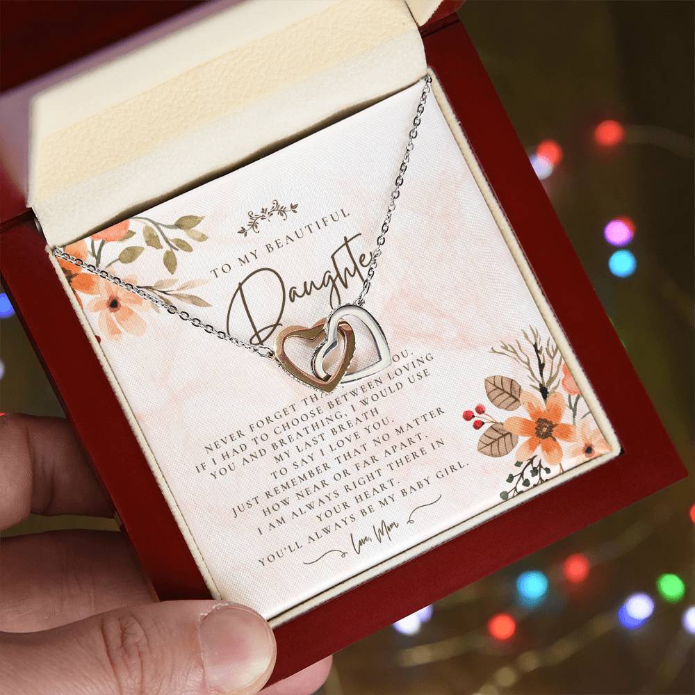 Always There Gift For Daughter Necklace Gift Interlocking Hearts Necklace