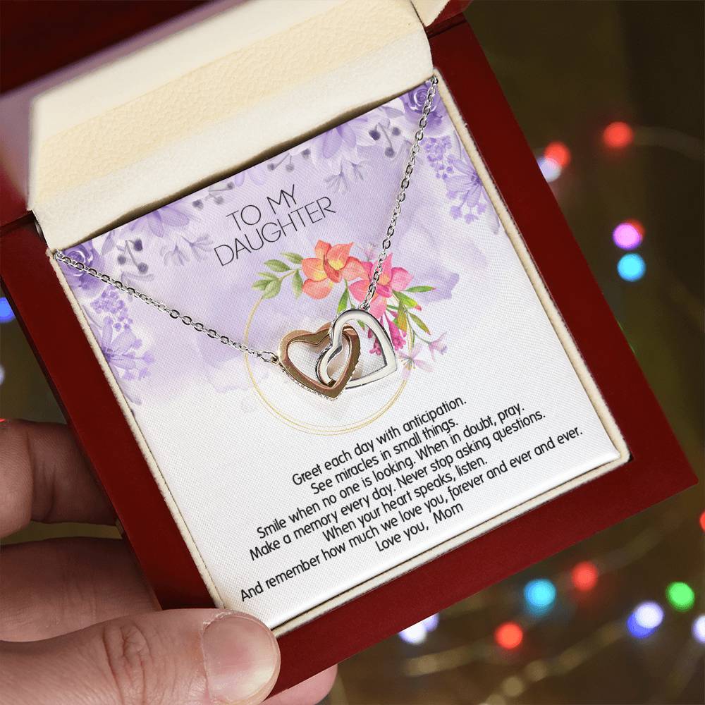 Perfect Daughter'S Gift - Unique Usa Made Necklace Interlocking Hearts Necklace