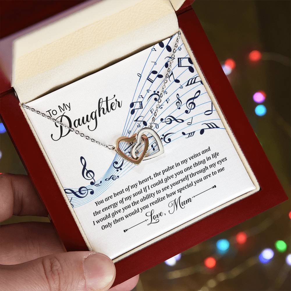 You Still Make My Heart Race Gift Necklace For Daughter Interlocking Hearts Necklace