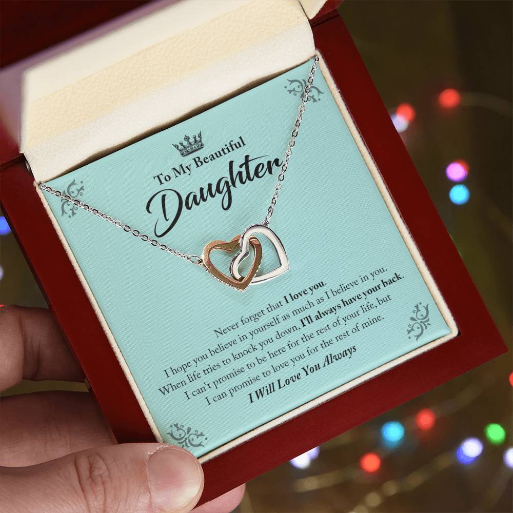 My Beautiful Daughter - I'Ll Always Have Your Back Interlocking Hearts Necklace
