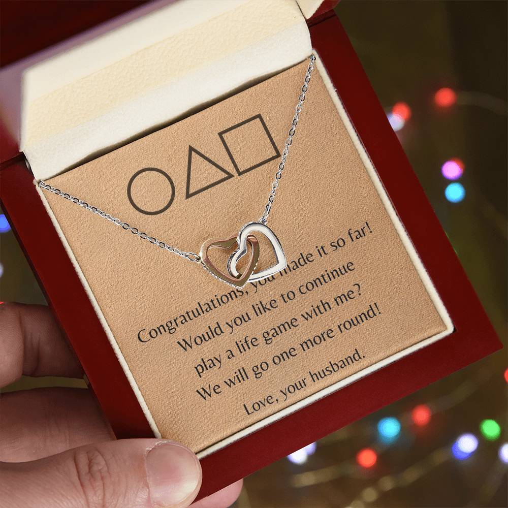 One More Round Necklace Interlocking Hearts Necklace
