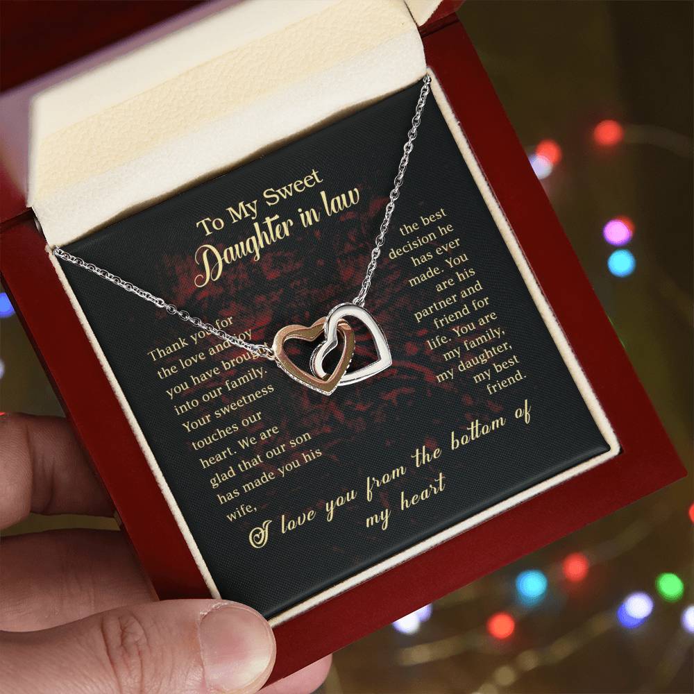 Heart Interlocked Daughter In Law Gift Interlocking Hearts Necklace