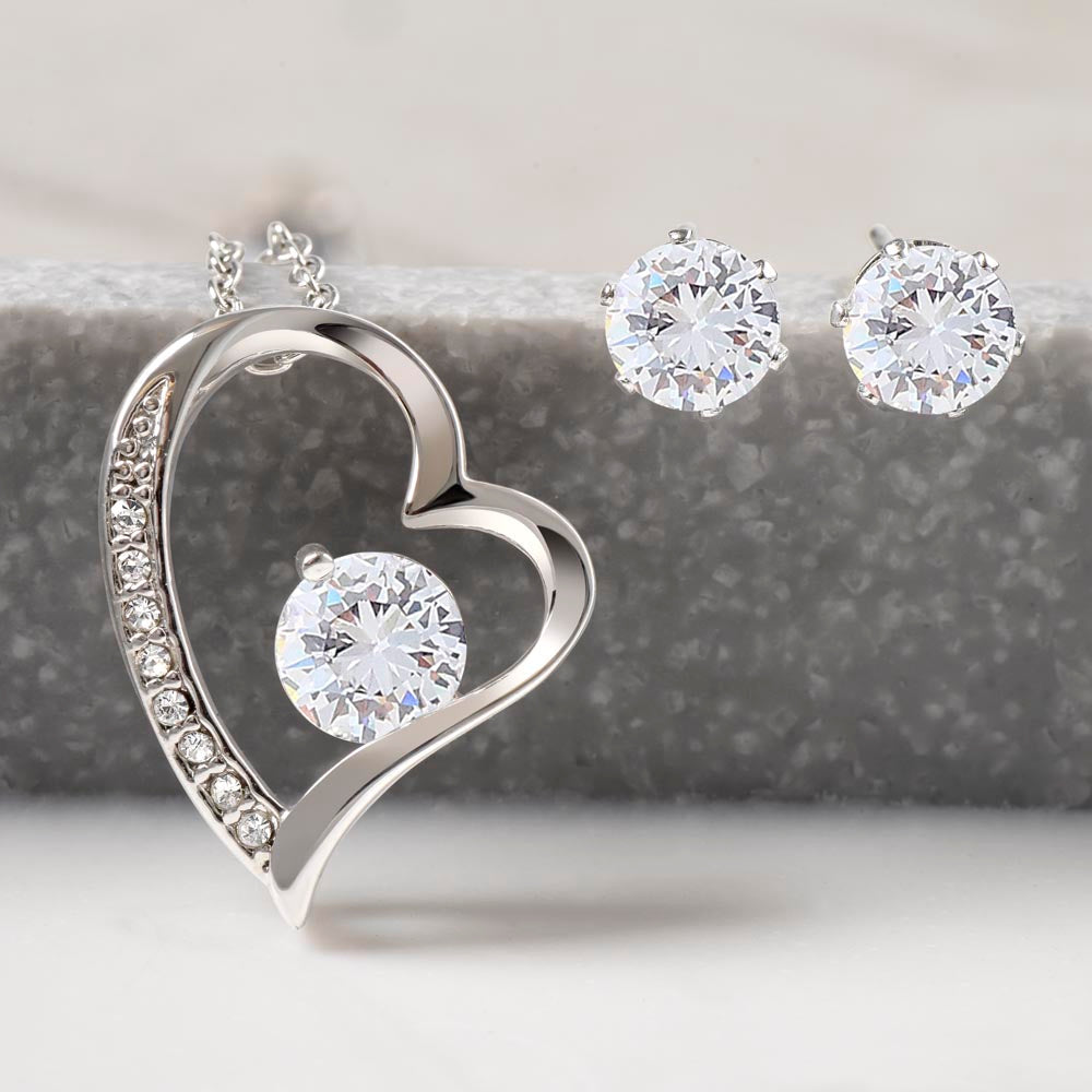 To My Wife - I Love You Always & Forever - Forever Love Necklace & Earring Set