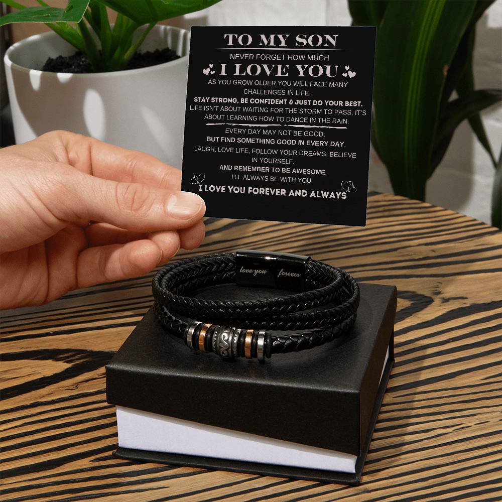To My Son Never Forget Love You Forever Bracelet - Love You Forever Bracelet