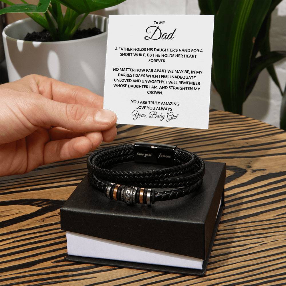 To My Dad  From Your Baby Girl  Love You Forever Bracelet - Love You Forever Bracelet