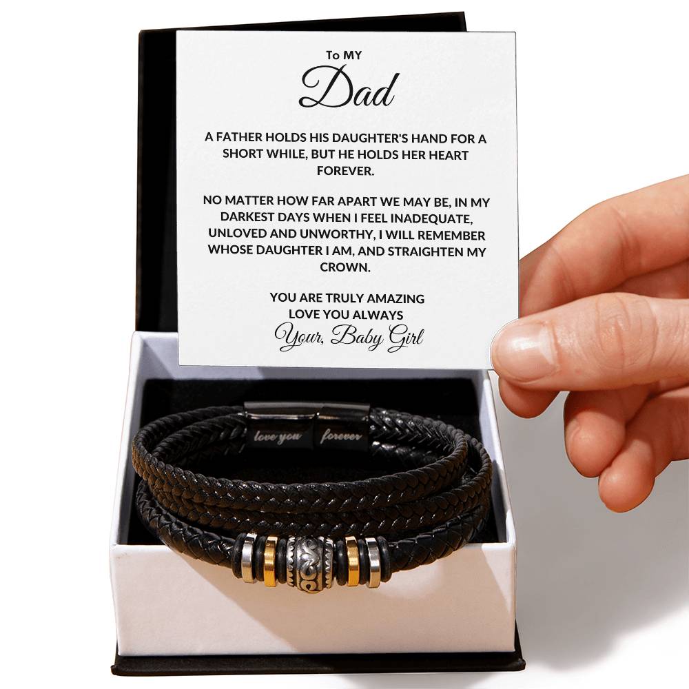 To My Dad  From Your Baby Girl  Love You Forever Bracelet - Love You Forever Bracelet