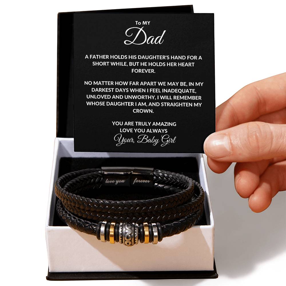 To My Dad  From Your, Baby Girl  Love You Forever Bracelet - Love You Forever Bracelet
