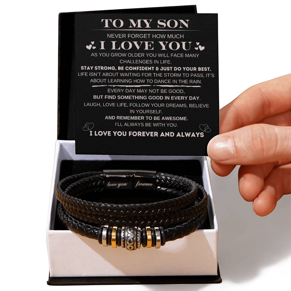 To My Son Never Forget Love You Forever Bracelet - Love You Forever Bracelet