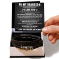 To My Grandson - Love You Forever - Black - Love You Forever Bracelet