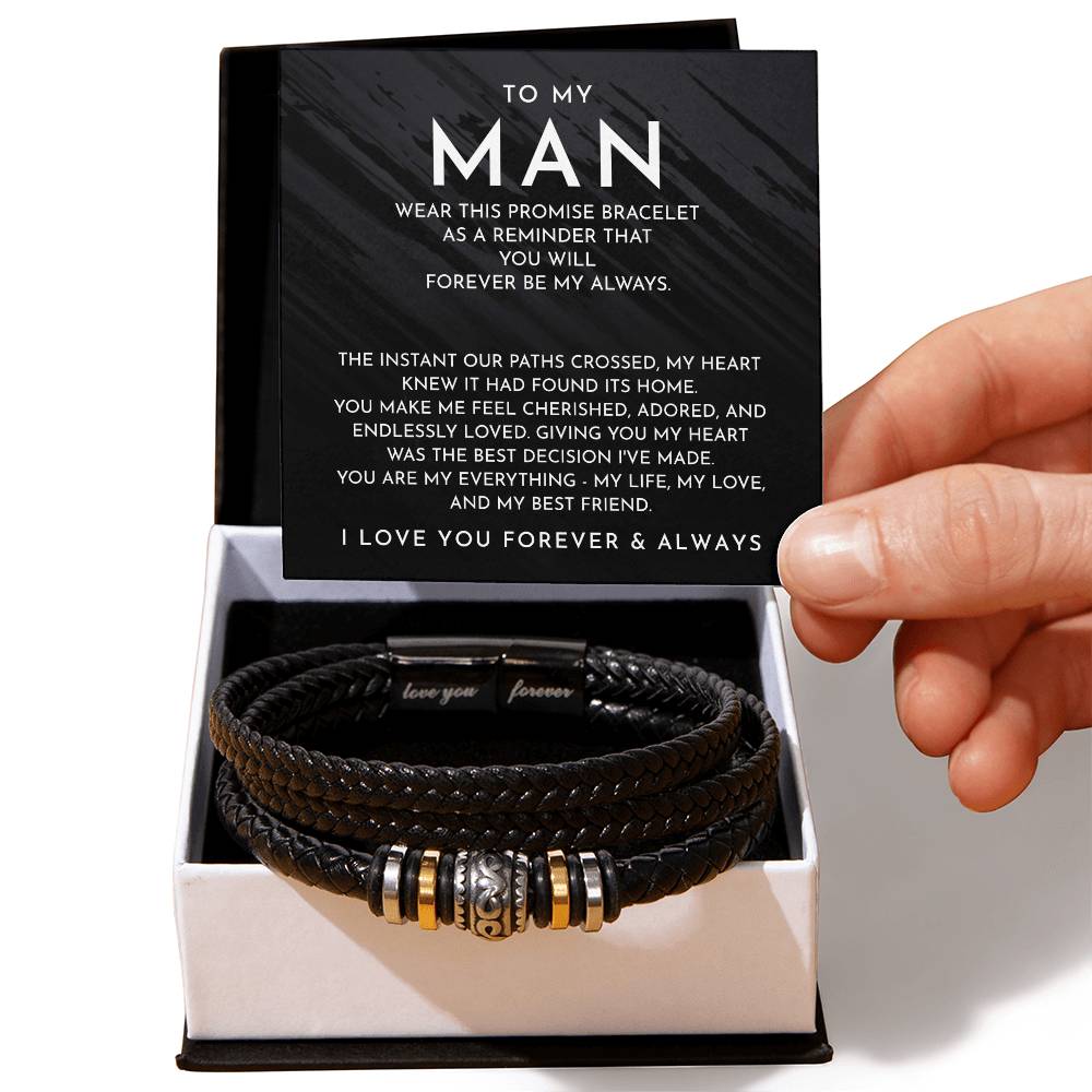 To My Man - Forever Be My Always - Bracelet - Love You Forever Bracelet
