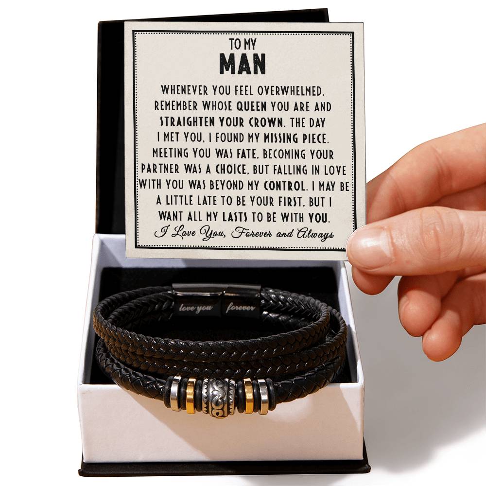 To My Man - Straighten Your Crown - Love You Forever Bracelet - Love You Forever Bracelet