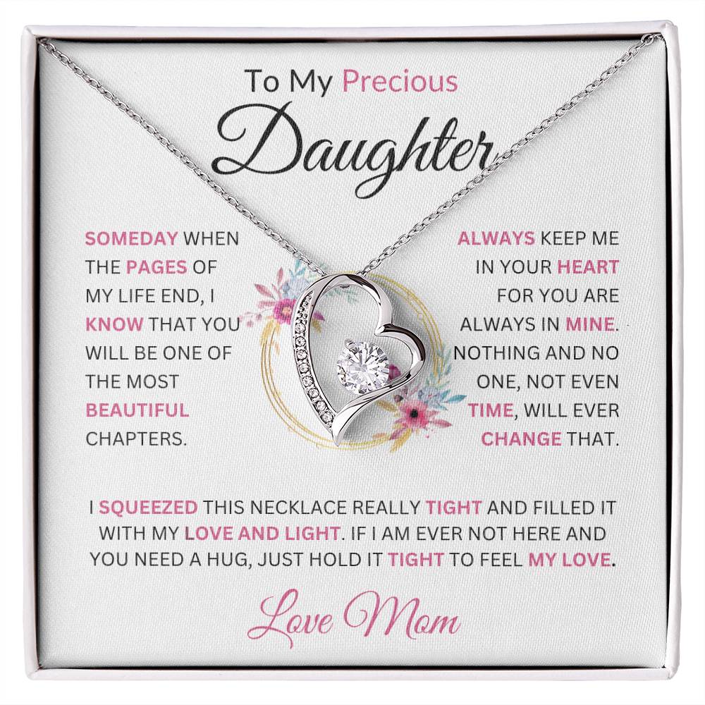To My Precious Daughter  Someday When The Pages Love Mom Necklace Forever Love Necklace