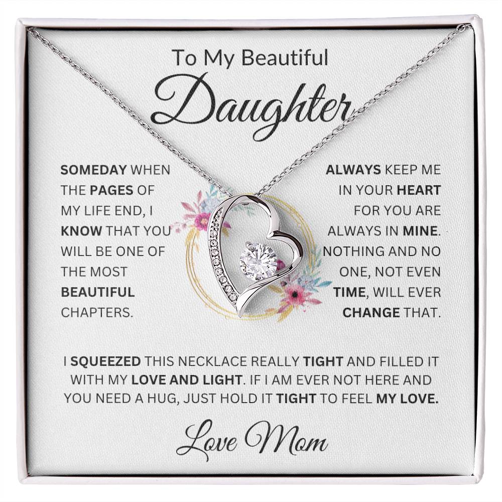 To My Beautiful Daughter  Always Keep Me In Your Heart  Love Mom  Fl Necklace Forever Love Necklace
