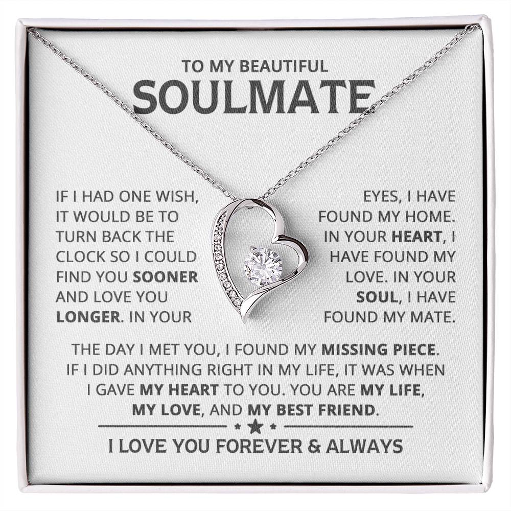 My Beautiful Soulmate Heart Necklace  Forever Love Necklace