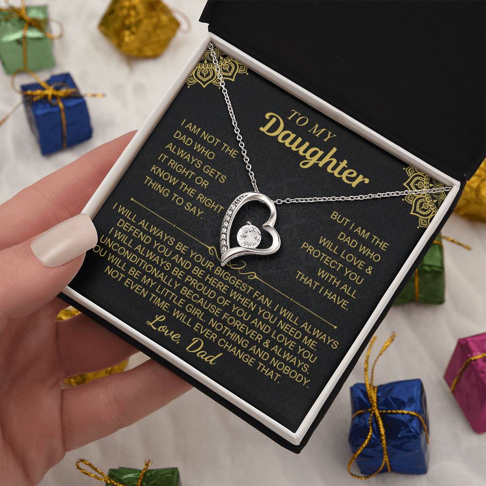 To My Daughter - Love Dad - Beautiful Set Forever Love Necklace