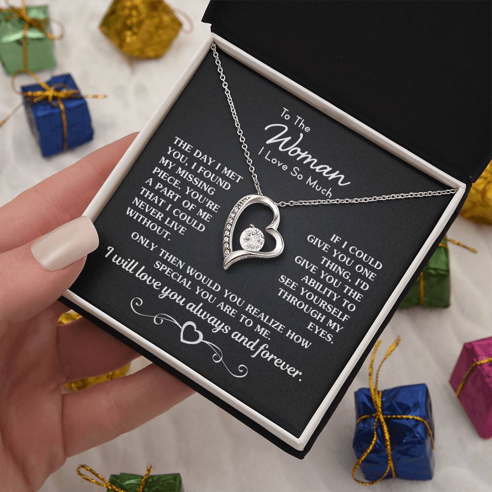 To The Woman I Love My Missing Piece Necklace Forever Love Necklace