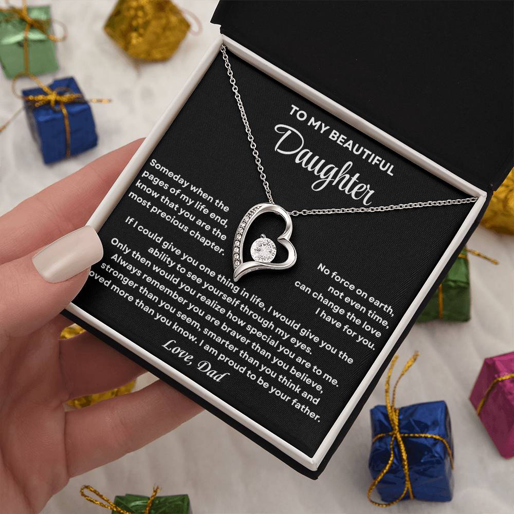 To My Daughter Forever Love Necklace, Proud To Be Your Father Forever Love Necklace