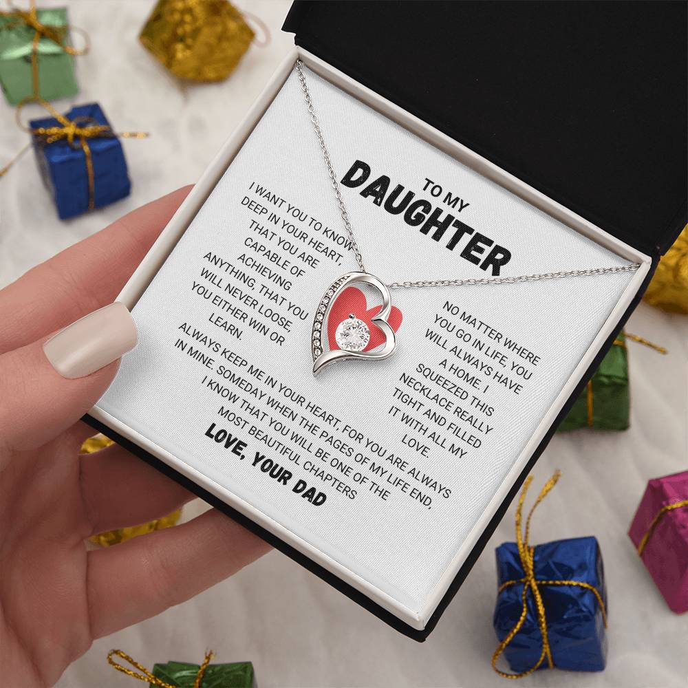 To My Daughter - Forever Love Necklace Forever Love Necklace