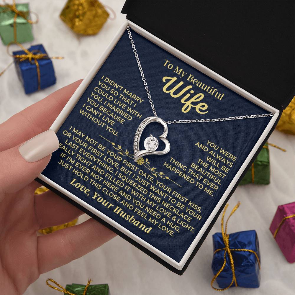 To My Beautiful Wife - Forever Love Gift Set - Ss535 Forever Love Necklace