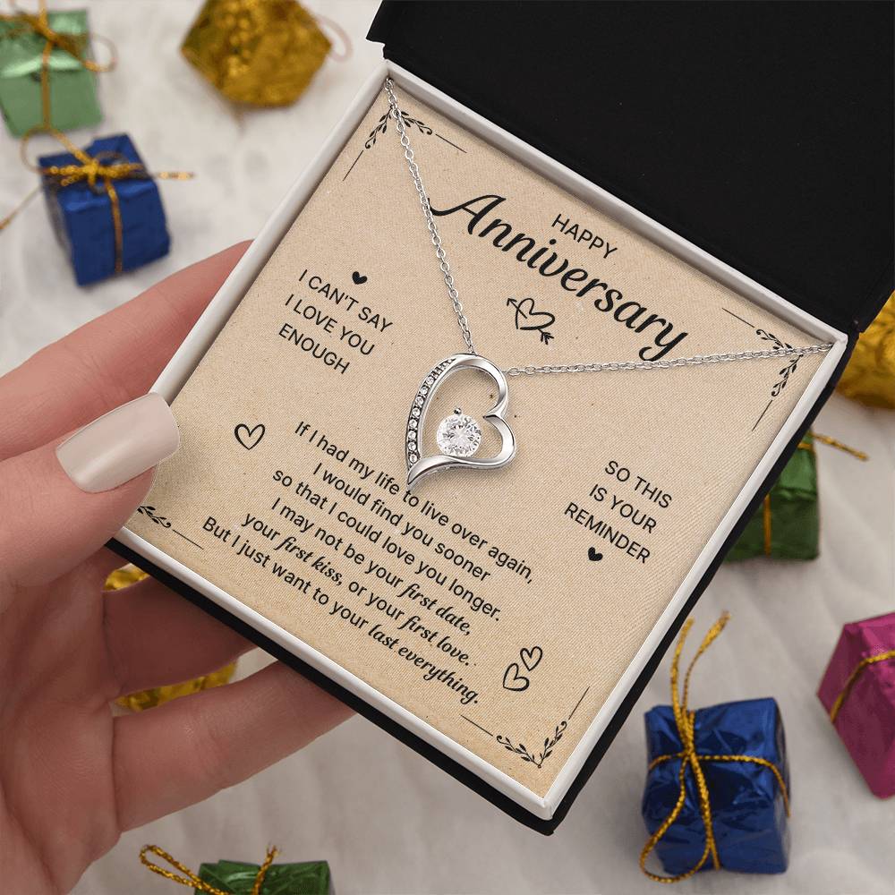 Happy Anniversary Last Everything Forever Love Necklace Forever Love Necklace