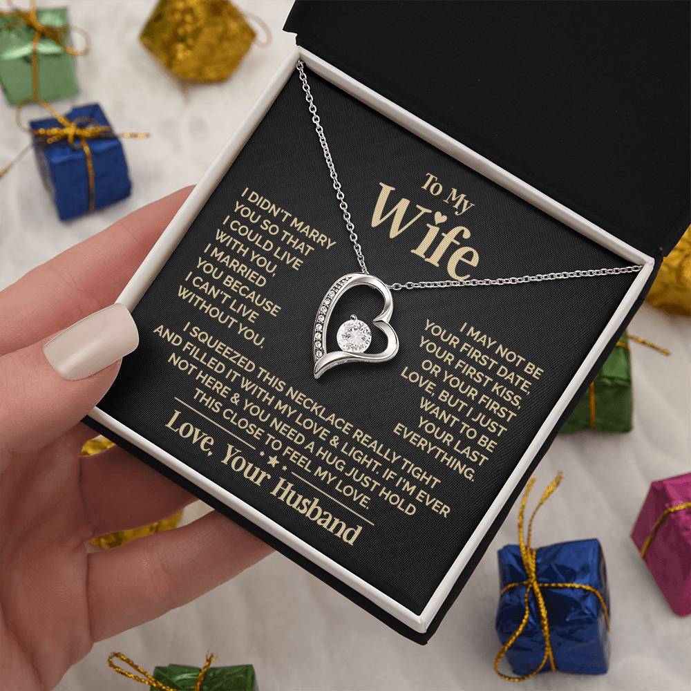 To My Beautiful Wife  Heart Necklace Forever Love Necklace