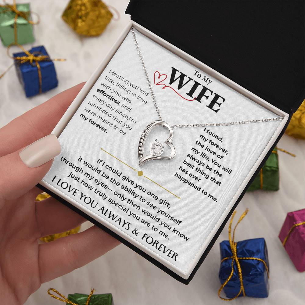 To My Beautiful Wife, I Love You Always & Forever - Forever Love Necklace