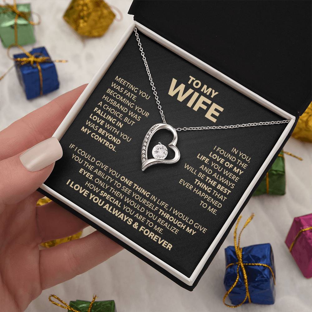 Wife Heart Necklace  Meeting You Was Fate  Forever Love Necklace