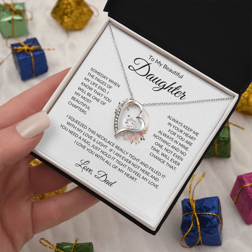 Daughter Love Dad Most Beautiful Chapters  Forever Love Necklace Forever Love Necklace