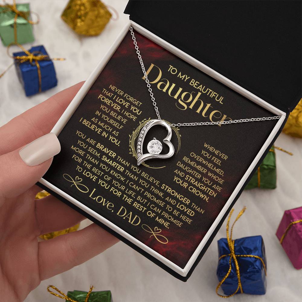 To My Daughter - Never Forget That I Love You - Forever Love Forever Love Necklace
