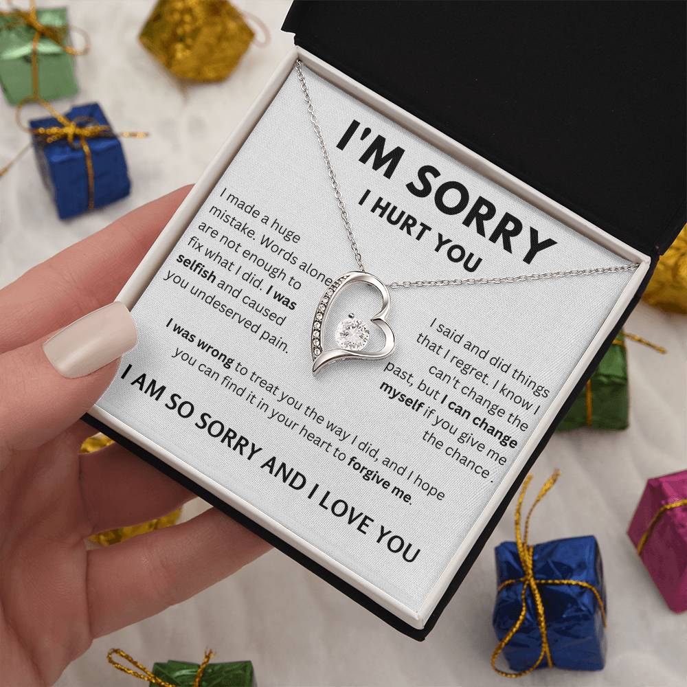 I'M Sorry I Hurt  You - White Forever Love Necklace