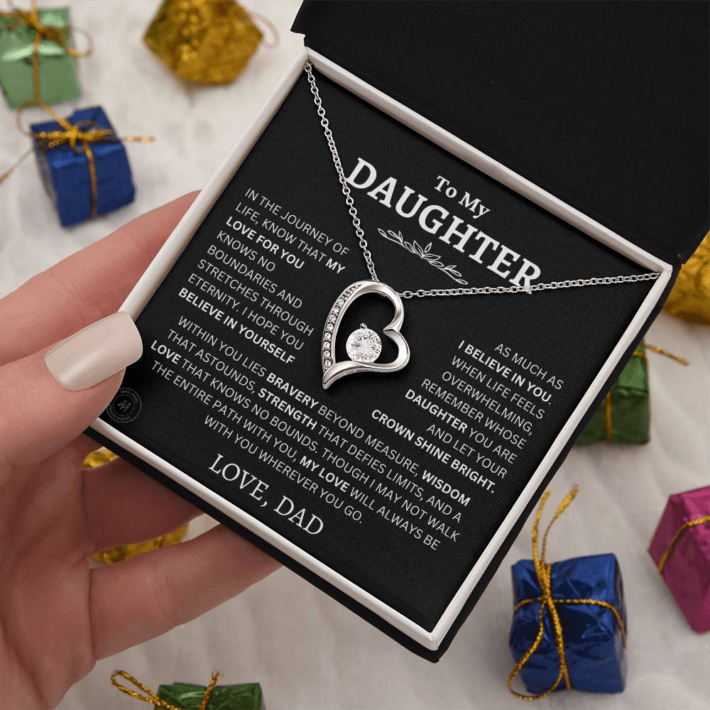 Gift For Daughter From Dad Let Your Crown Shine Bright Necklace Forever Love Necklace