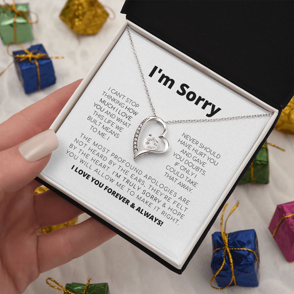 Apology Gift For Her - I'M Truly Sorry - Forever Love Necklace Forever Love Necklace