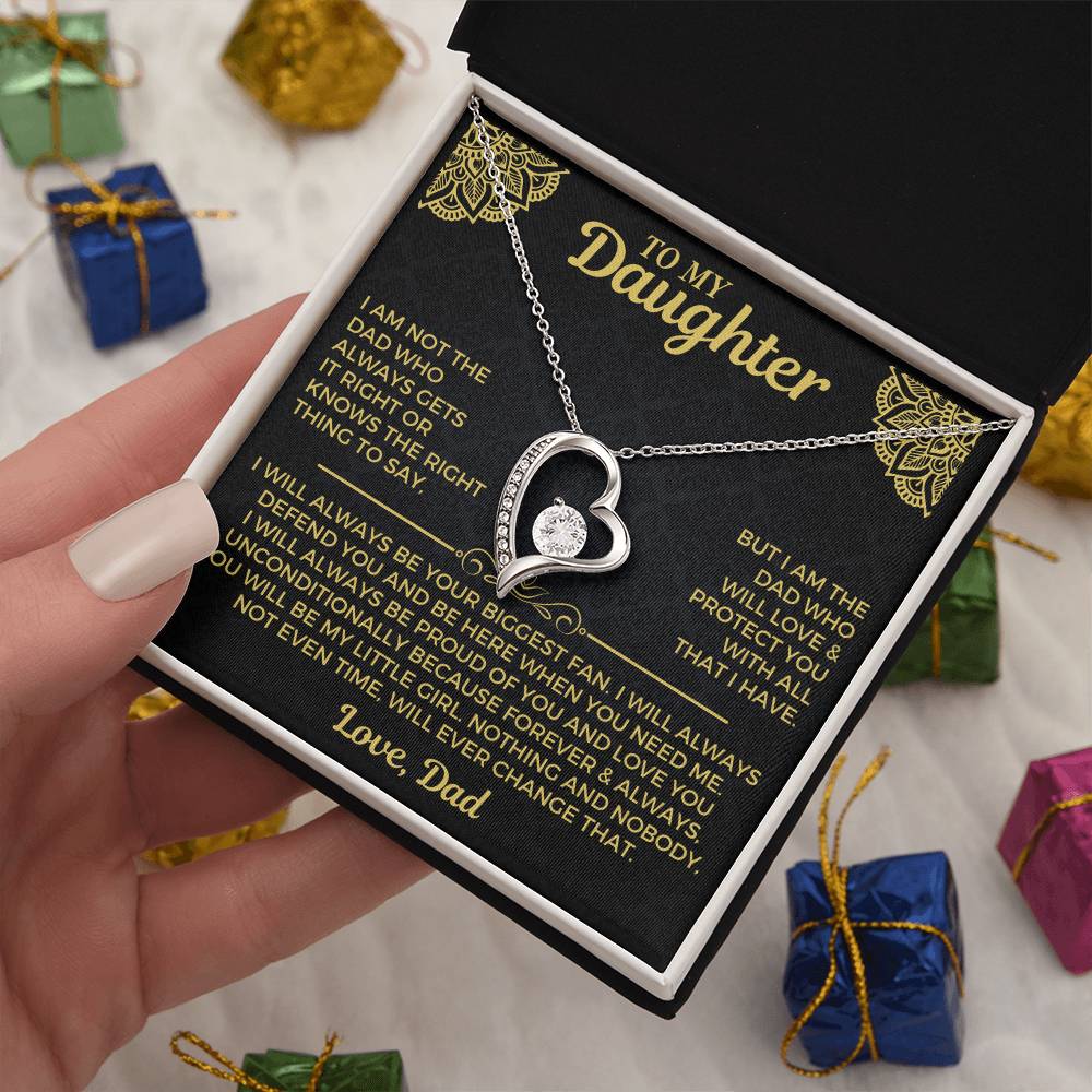 To My Daughter - Love You Unconditionally - Love Necklace Forever Love Necklace