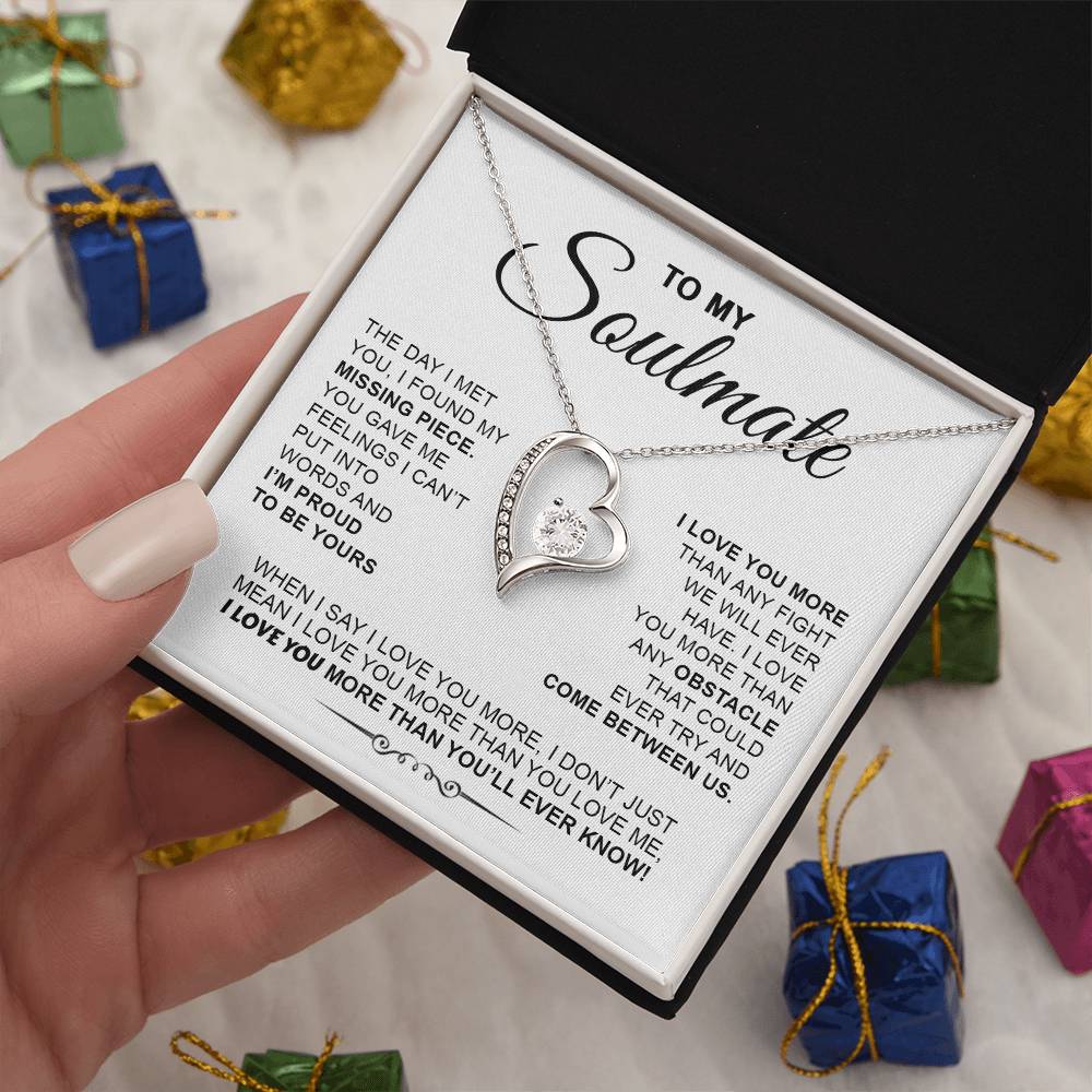 To My Soulmate  I Love You More  Forever Love Necklace Forever Love Necklace