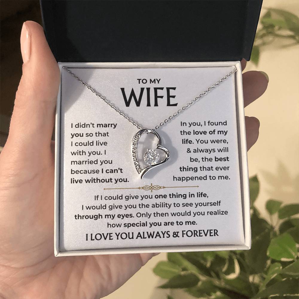 To My Beautiful Wife - Love Of My Life Forever Love Necklace Gift Set - Forever Love Necklace