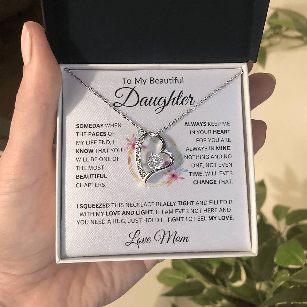 To My Beautiful Daughter  Always Keep Me In Your Heart  Love Mom  Fl Necklace Forever Love Necklace