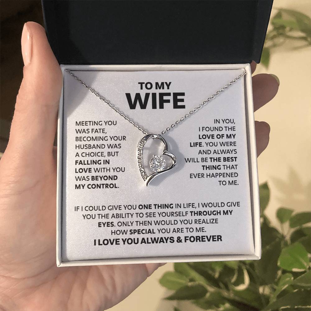 Wife Heart Necklace  Meeting You Was Fate Forever Love Necklace