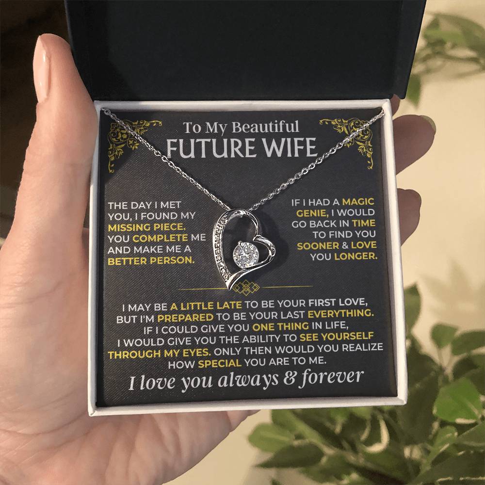 To My Beautiful Future Wife - Forever Love Gift Set - Ss516 Forever Love Necklace
