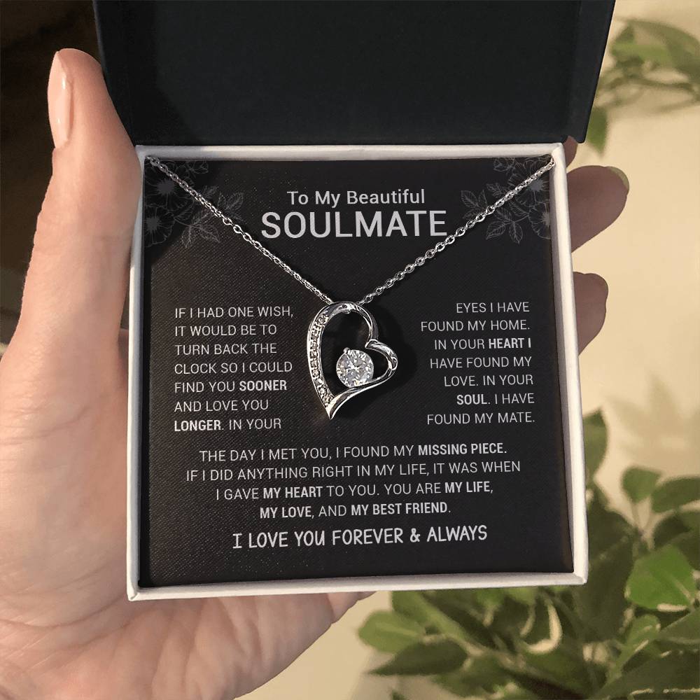 To My Beautiful Soulmate  I Have Found My Mate  Black Version  Forever Love Necklace Forever Love Necklace