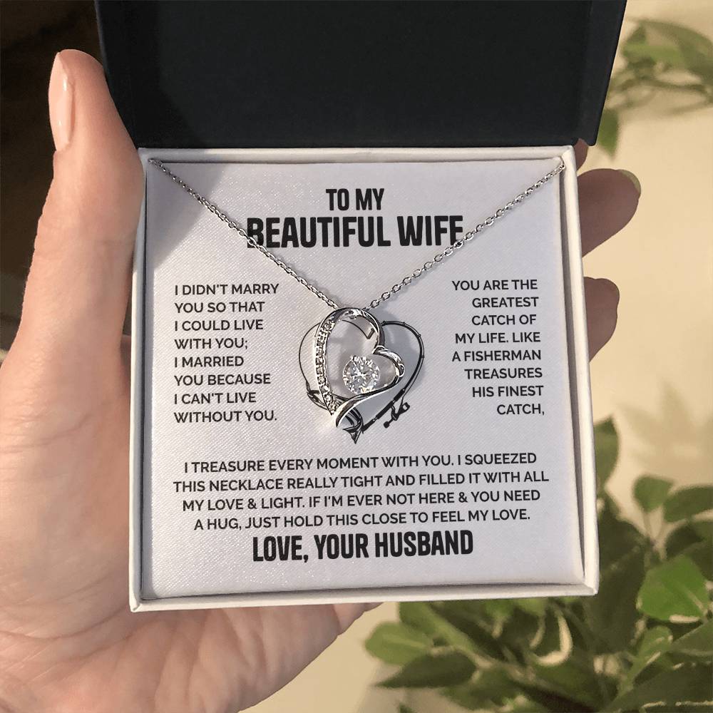 Wife Heart Necklace  Love Husband Forever Love Necklace