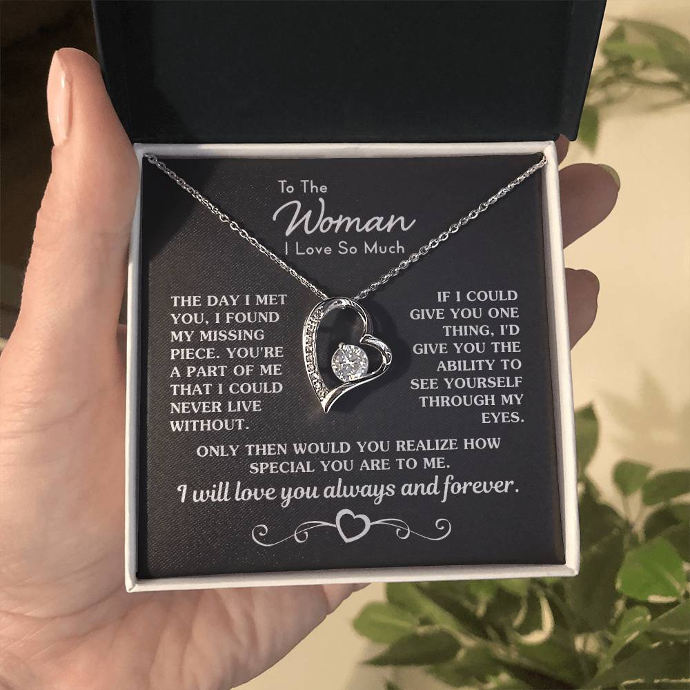 To The Woman I Love My Missing Piece Necklace Forever Love Necklace