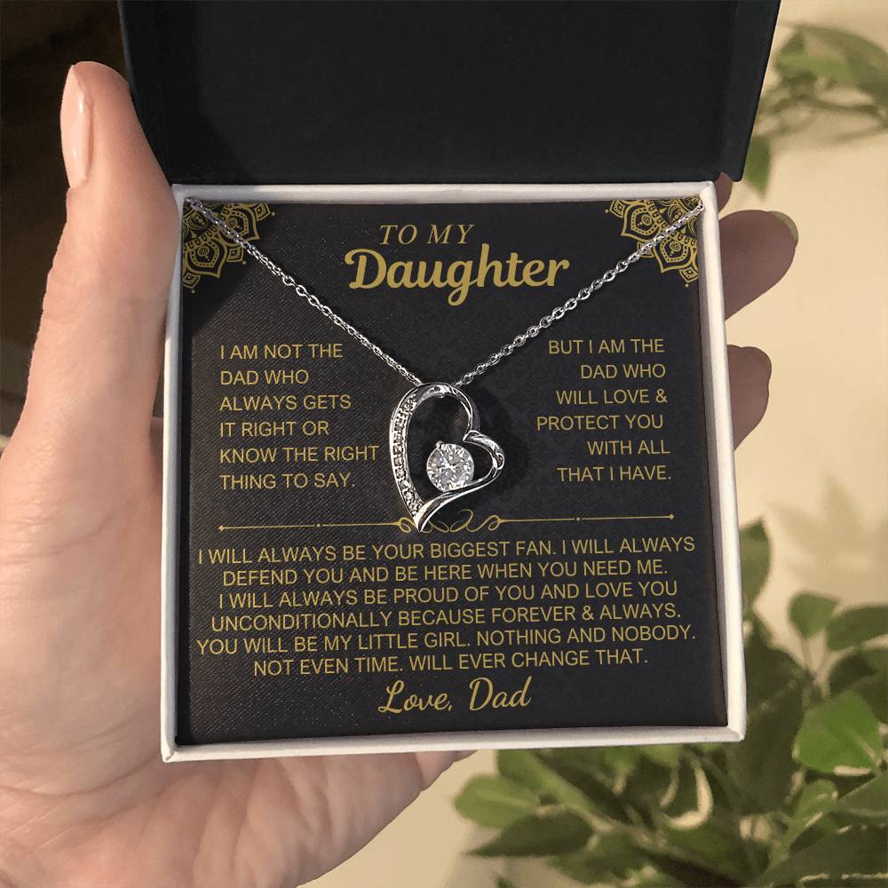 To My Daughter - Love Dad - Beautiful Set Forever Love Necklace