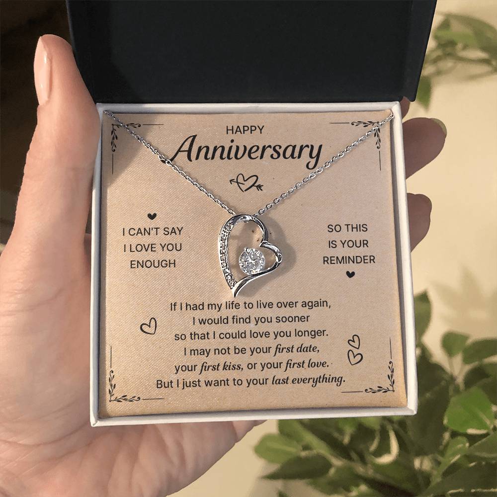 Happy Anniversary Last Everything Forever Love Necklace Forever Love Necklace