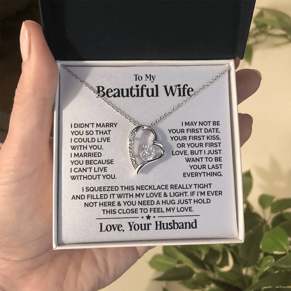 Heart Necklace - My Beautiful Wife Forever Love Necklace