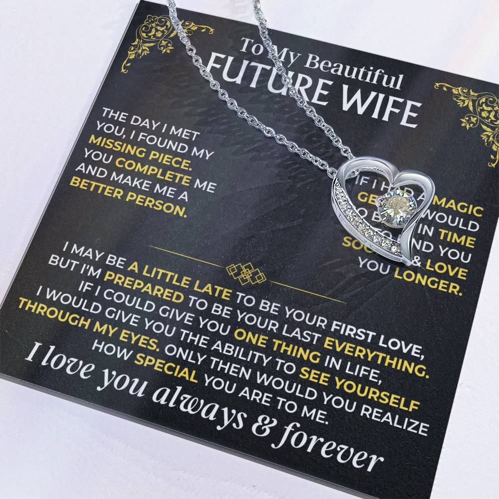 To My Beautiful Future Wife - Forever Love Gift Set - Ss516 Forever Love Necklace