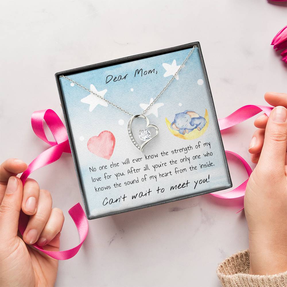 Dear Mom Can't Wait To Meet You! Forever Love Necklace