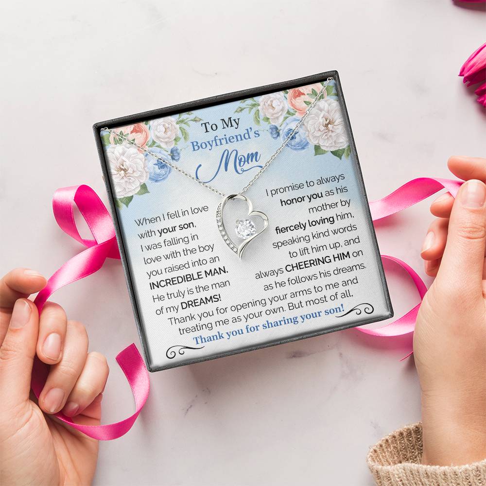 To My Boyfriend's Mom - Thank You For Sharing Your Son Forever Love Necklace